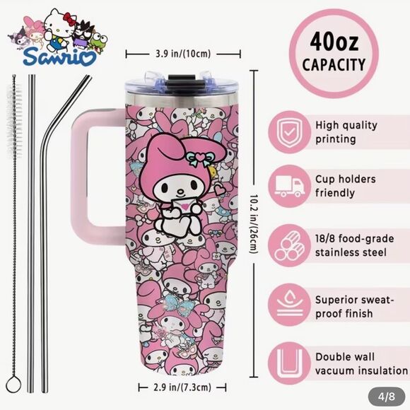 Sanrio Pink My Melody Stainless Steel Tumbler - Picture 8 of 9